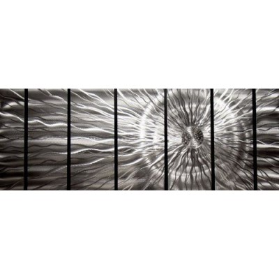 Contemporary Silver Modern Abstract Metal Wall Art Sculpture Accent - Photon   351519839825